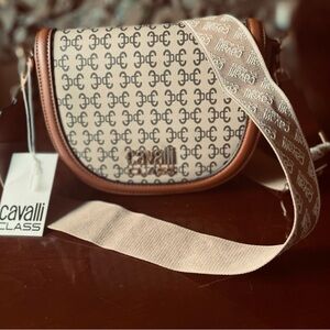 “CAVALLI CLASS” - “MILANO SADDLE BAG” CROSSBODY   NWT